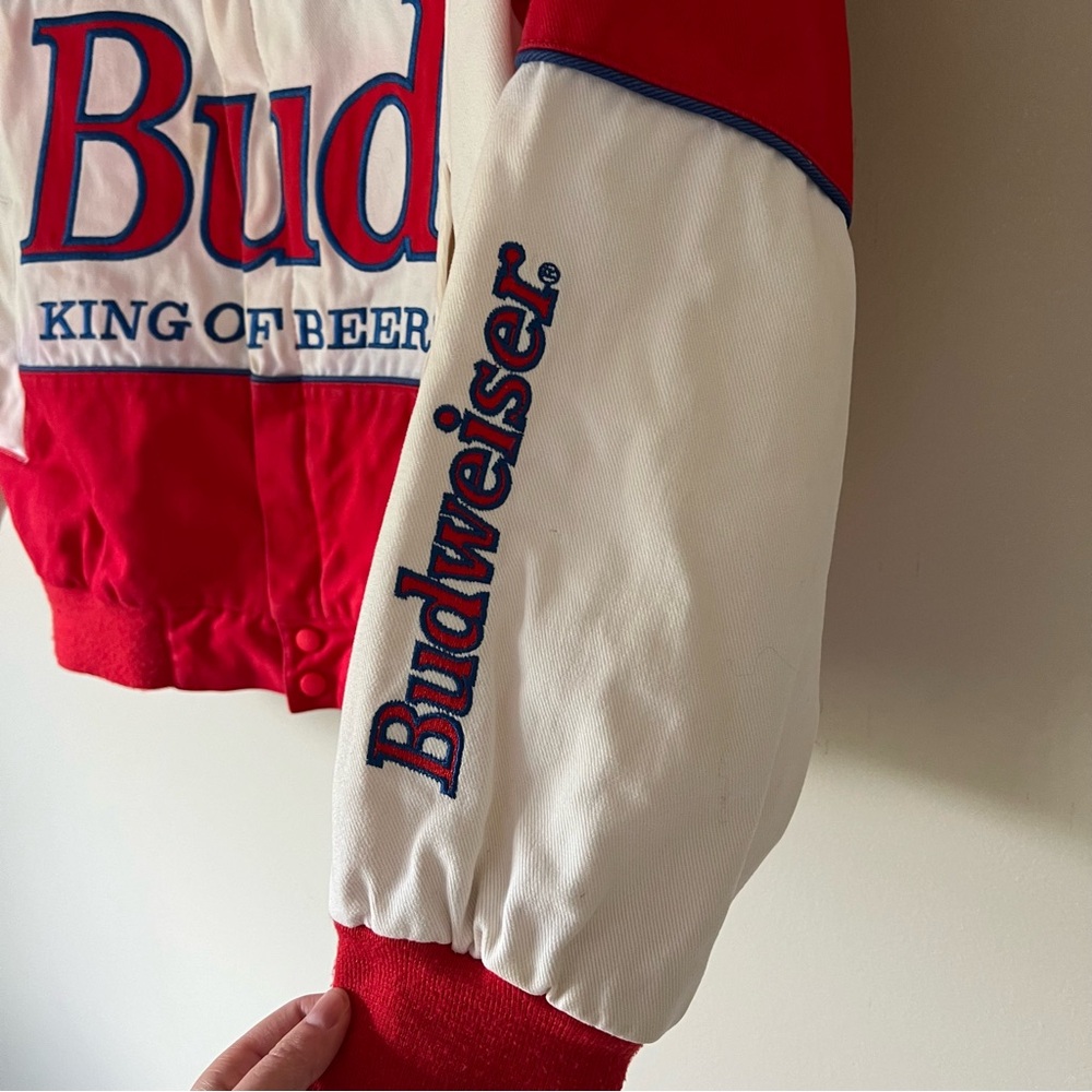 Vintage Budweiser Racing Jacket 90s NASCAR - Picture 6 of 13